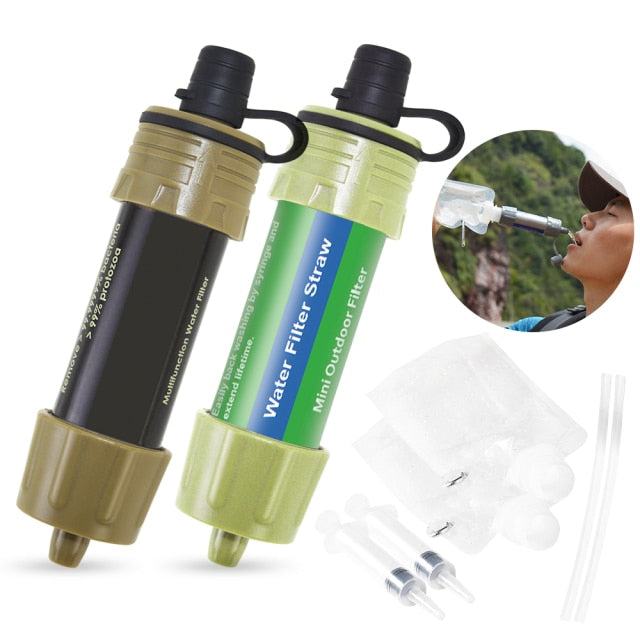 Water Filtration Survival Drinking Purifier For Emergency Hiking Camping